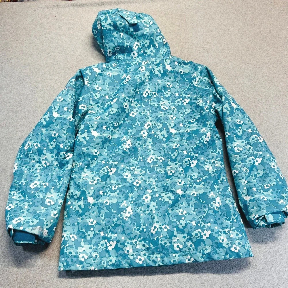Columbia Interchange Jacket Kids Medium 10/12 Blue Floral Omni-Heat 3-in-1